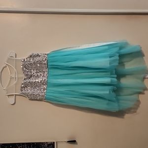 Girls Sequin HI Low Dress